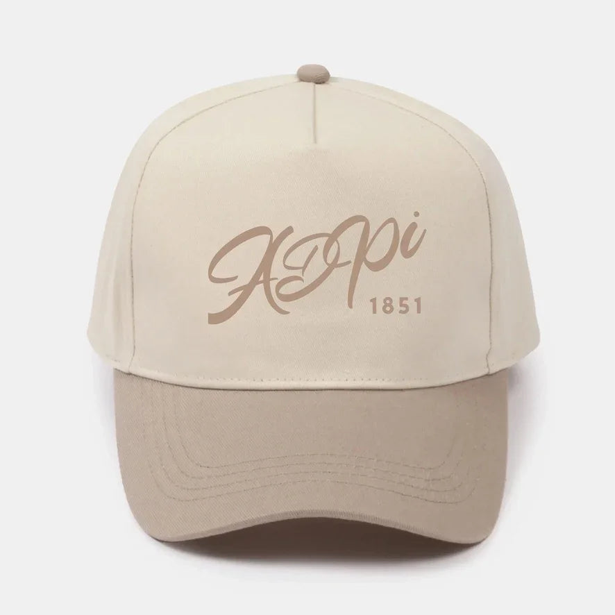 ADPi Embroidered Two-Tone Baseball Cap - Script 1851 | Custom Gifts