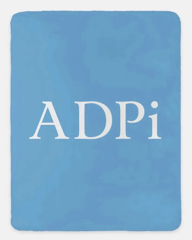 ADPi Sherpa XL 60x80 Sherpa Throw Blanket Adelphean Blue Throw Blankets
