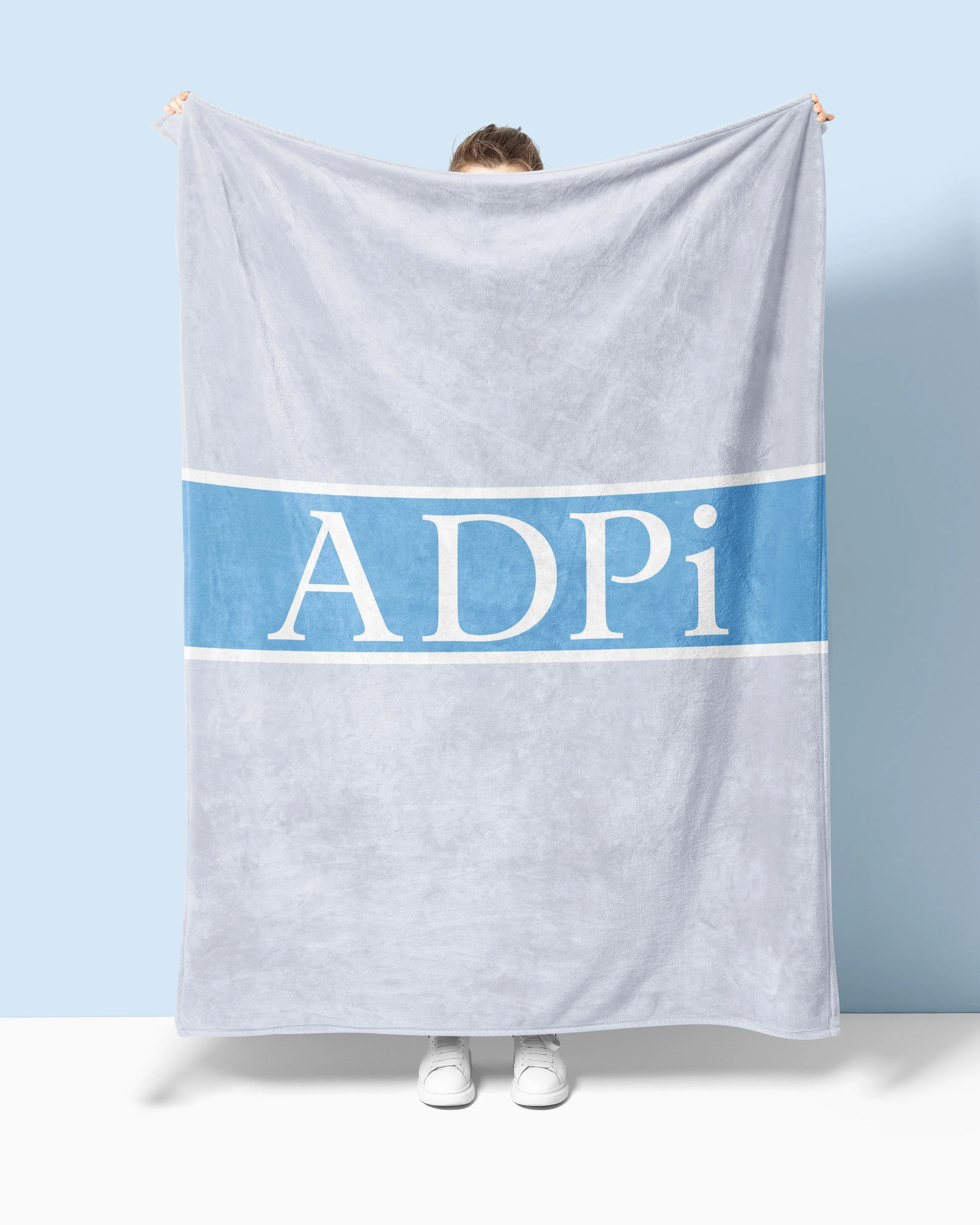 ADPi XL 60x80 Sherpa Throw Blanket Center Band | Custom Gifts & Decor