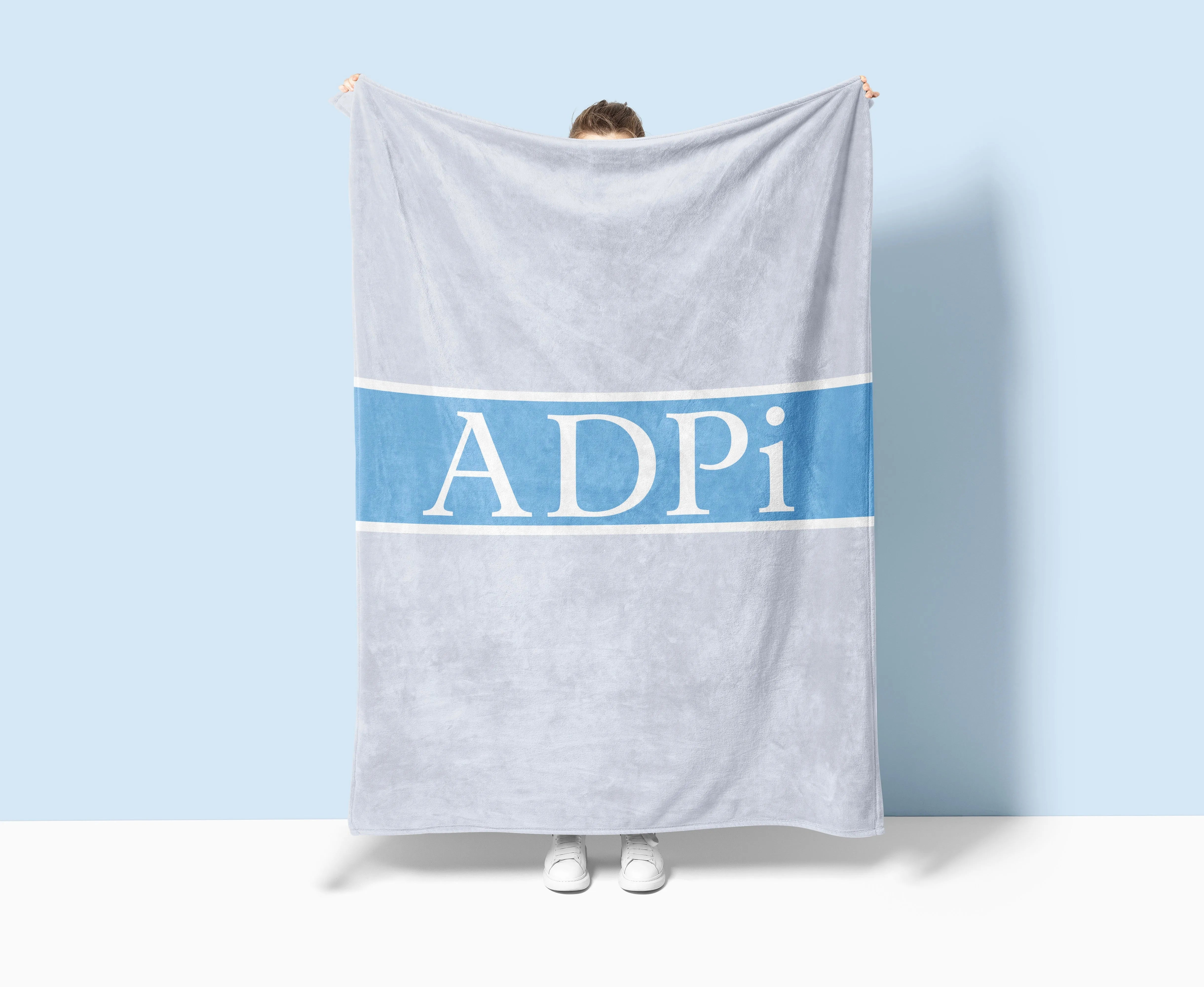 ADPi XL 60x80 Sherpa Throw Blanket Center Band | Custom Gifts & Decor