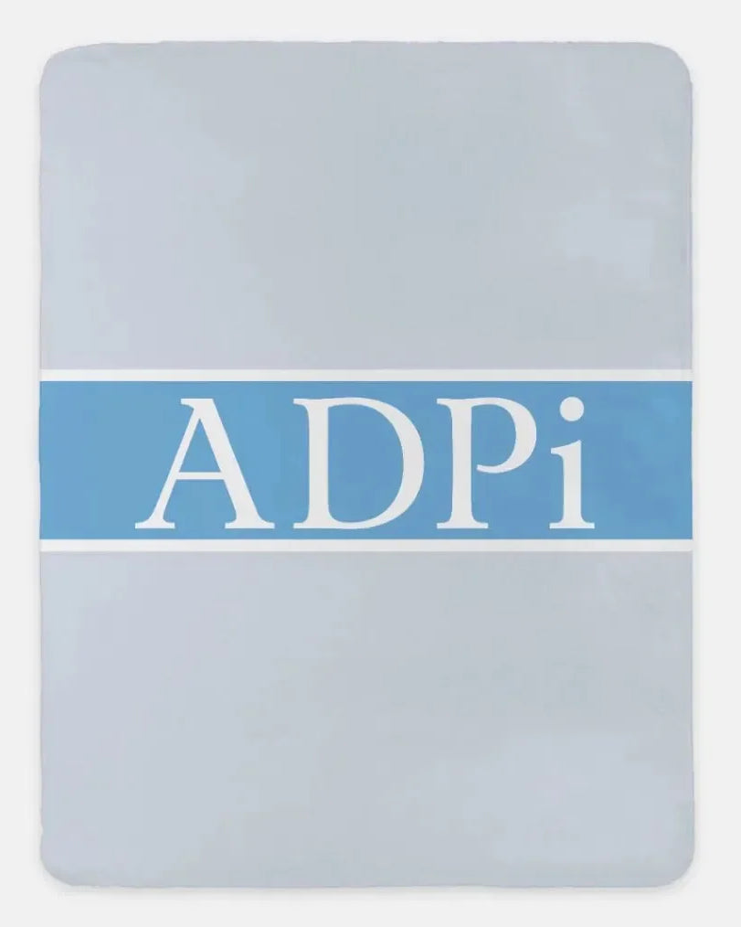 ADPi XL 60x80 Sherpa Throw Blanket - Center Band Horizon Throw Blankets
