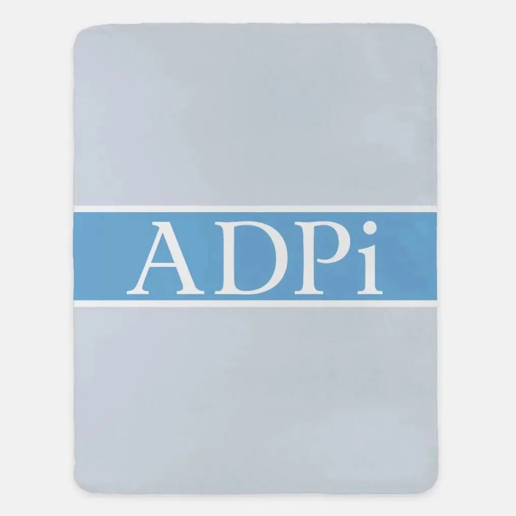 ADPi XL 60x80 Sherpa Throw Blanket - Center Band Horizon Throw Blankets