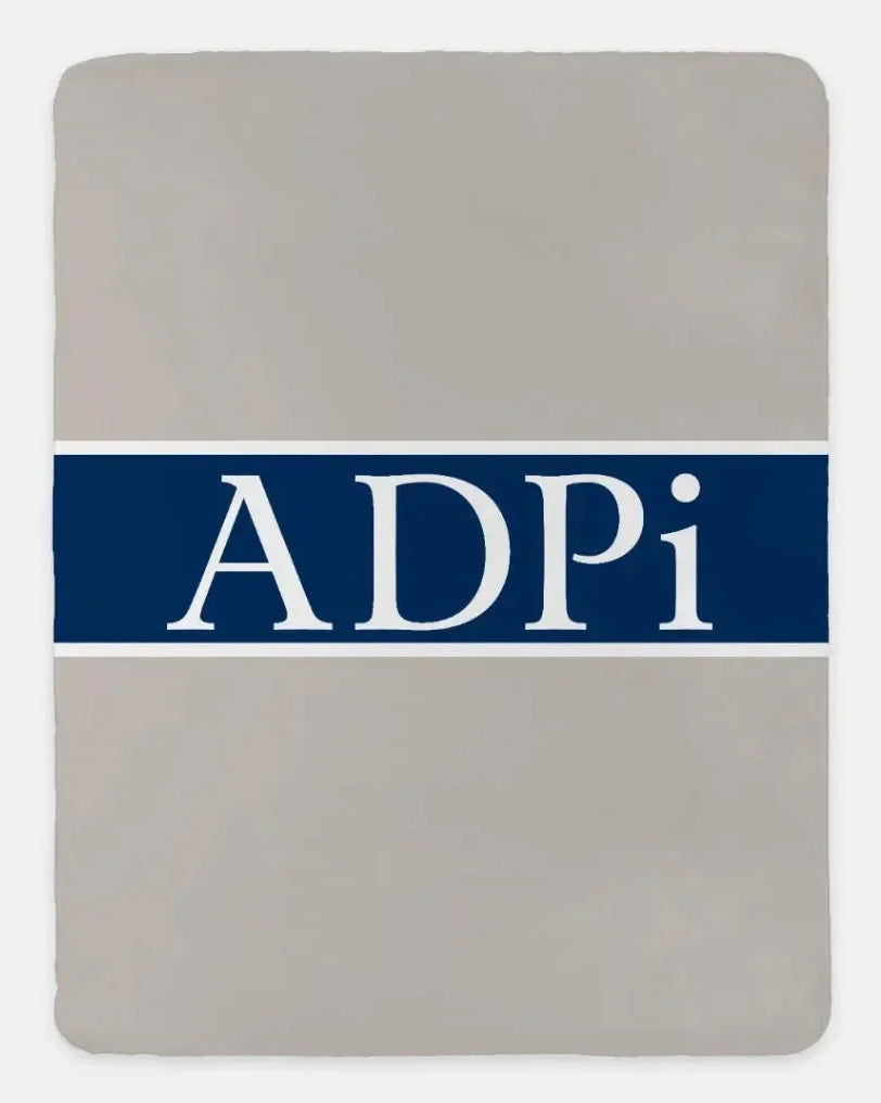 ADPi XL 60x80 Sherpa Throw Blanket - Center Band Sand Throw Blankets