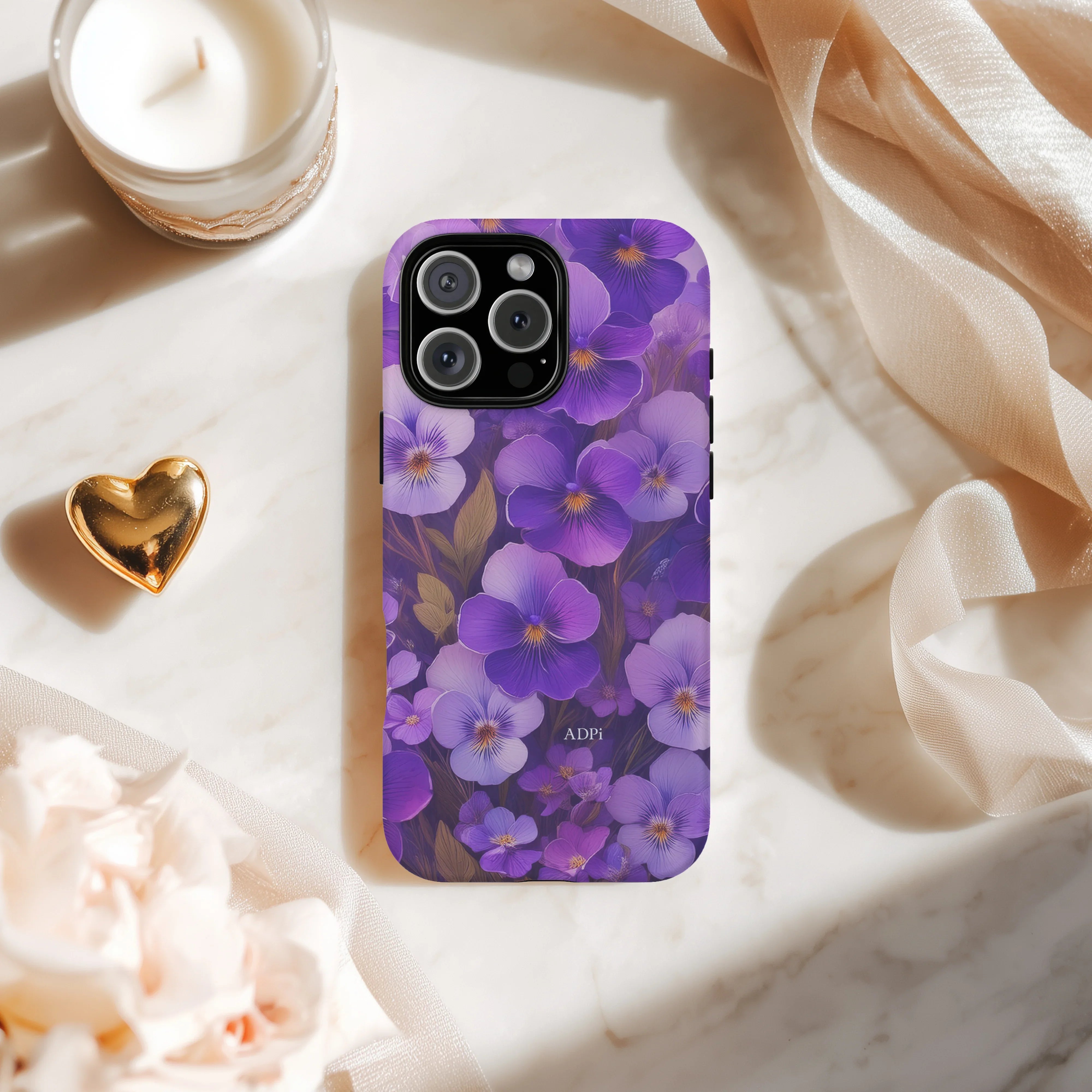 Alpha Delta Pi iPhone Mobile Phone Case - Violets | ADPi Gifts