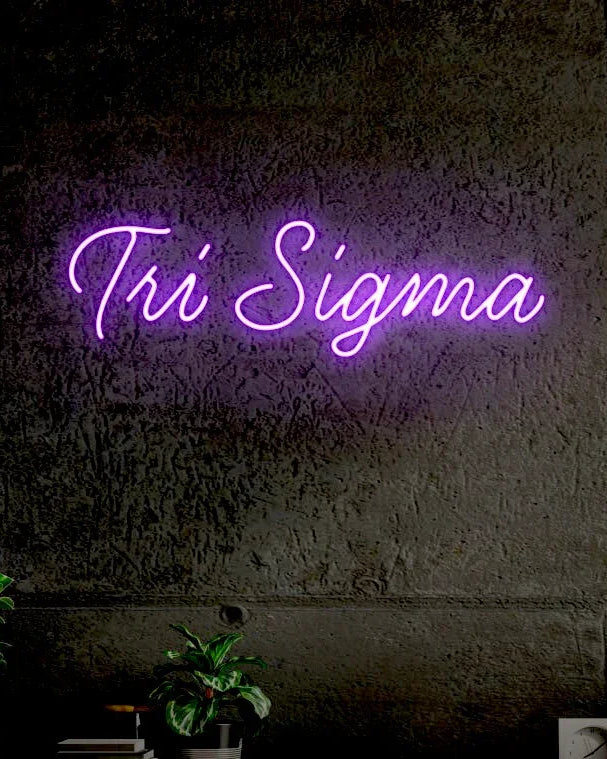 Tri Sigma LED Neon Script Sign w/ Dimmer | Dorm Decor Wall Art | Gifts