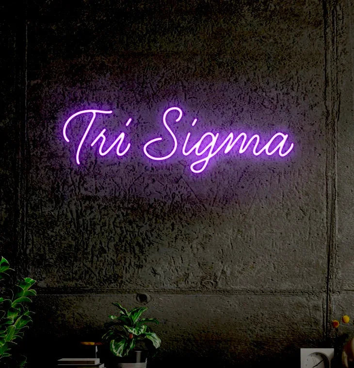 Tri Sigma LED Neon Script Sign w/ Dimmer | Dorm Decor Wall Art | Gifts