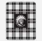University of Tampa XL 60x80 Sherpa Blanket - Spartan Plaid Black Throw Blankets