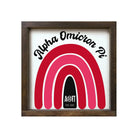 Alpha Omicron Pi 12x12 Rainbow Wood Framed Sign Wall Art & Signs