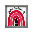 Alpha Omicron Pi 12x12 Rainbow Wood Framed Sign Wall Art & Signs