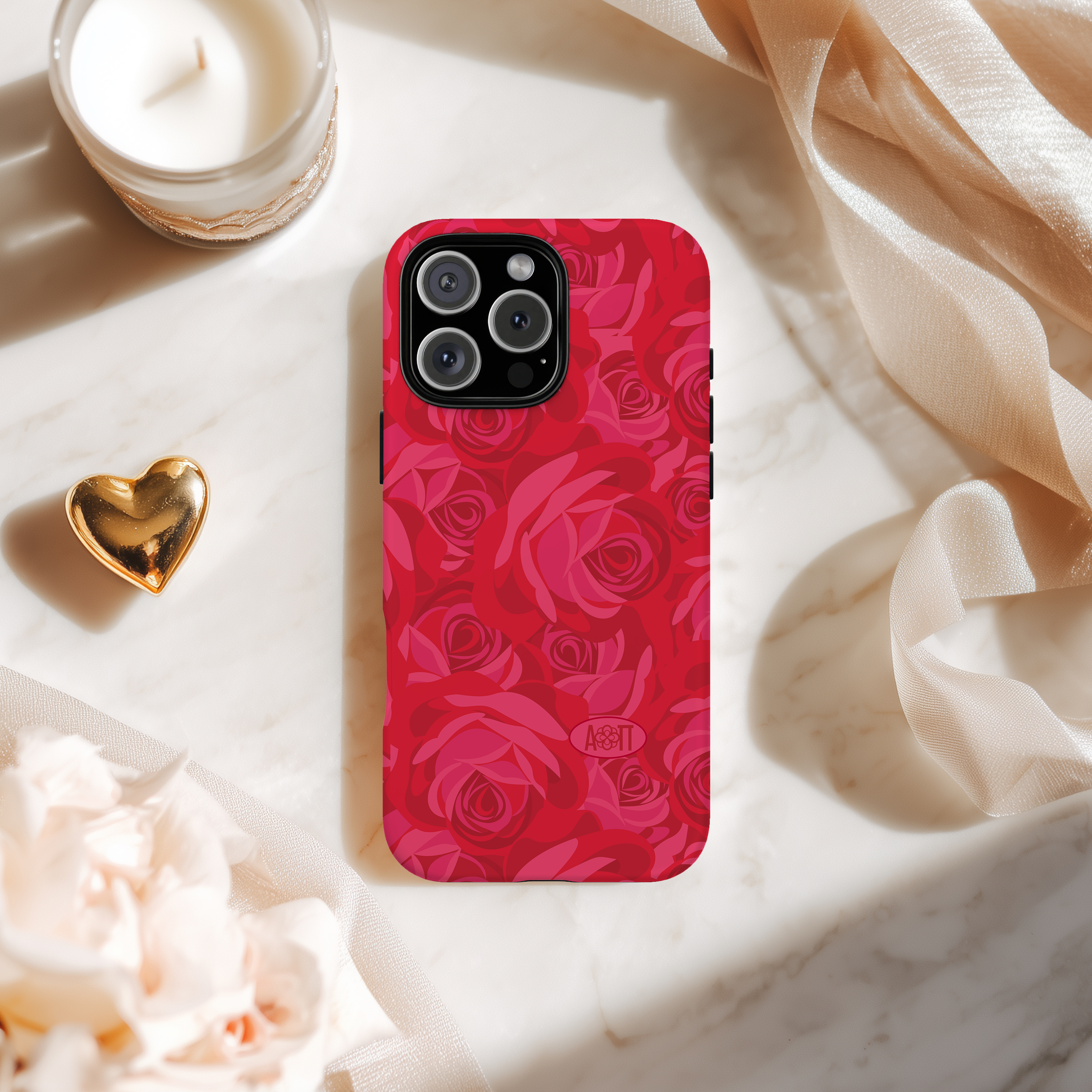 Alpha Omicron Pi iPhone Mobile Phone Case - Rose Pattern | AOII Gifts