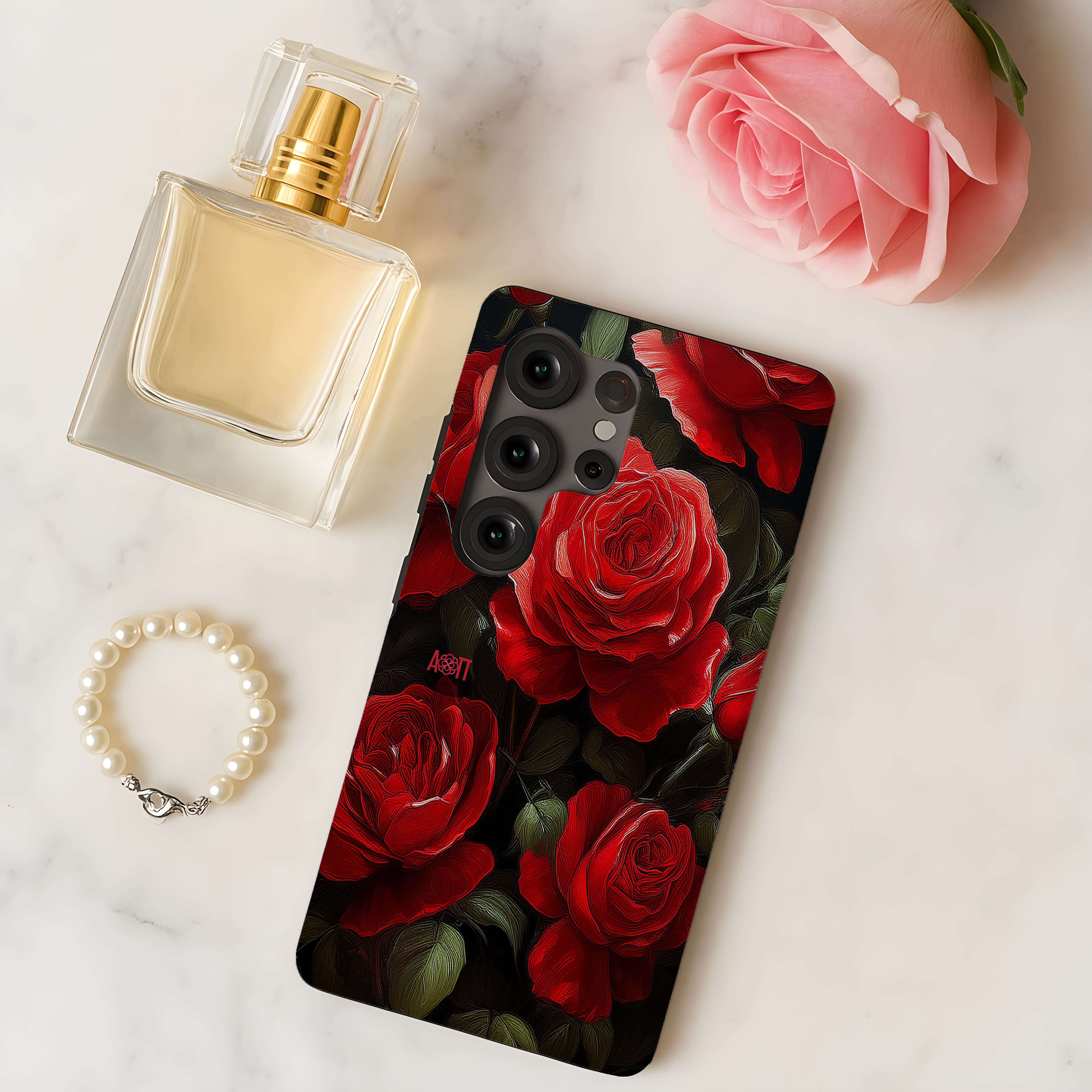 Alpha Omicron Pi Samsung Galaxy Mobile Phone Case - Bold Roses