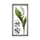 Alpha Phi Large 12x24 Lily of the Valley Wood Framed Sign Weathered Gray Wall Art & Signs