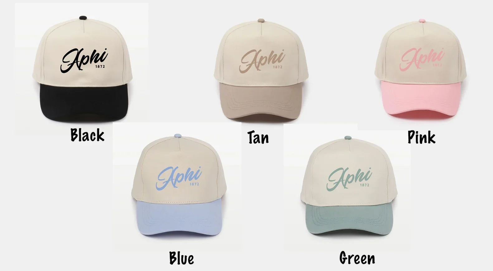 APhi Embroidered Two-Tone Baseball Cap - Script 1872 | Alpha Phi Gifts