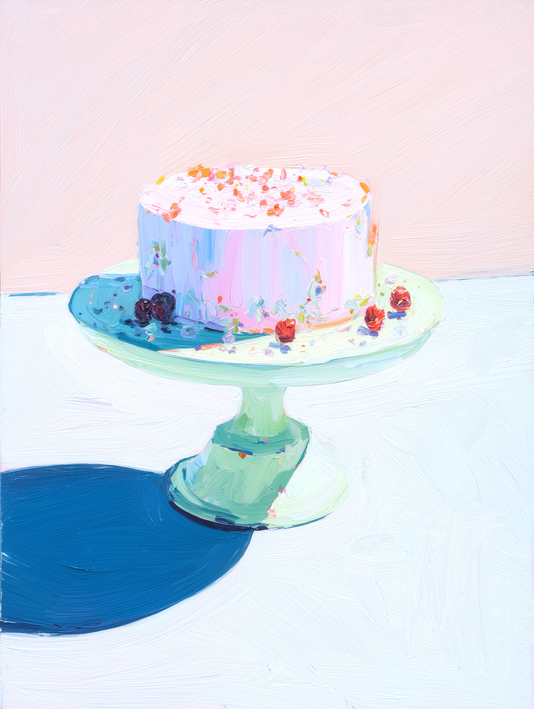 Cake Study II Print | Pink & Blue Dorm Decor | Wall Art