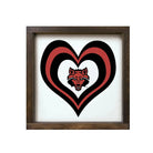 Arkansas State University 12x12 Heart Wood Framed Sign Walnut Stain Wall Art & Signs