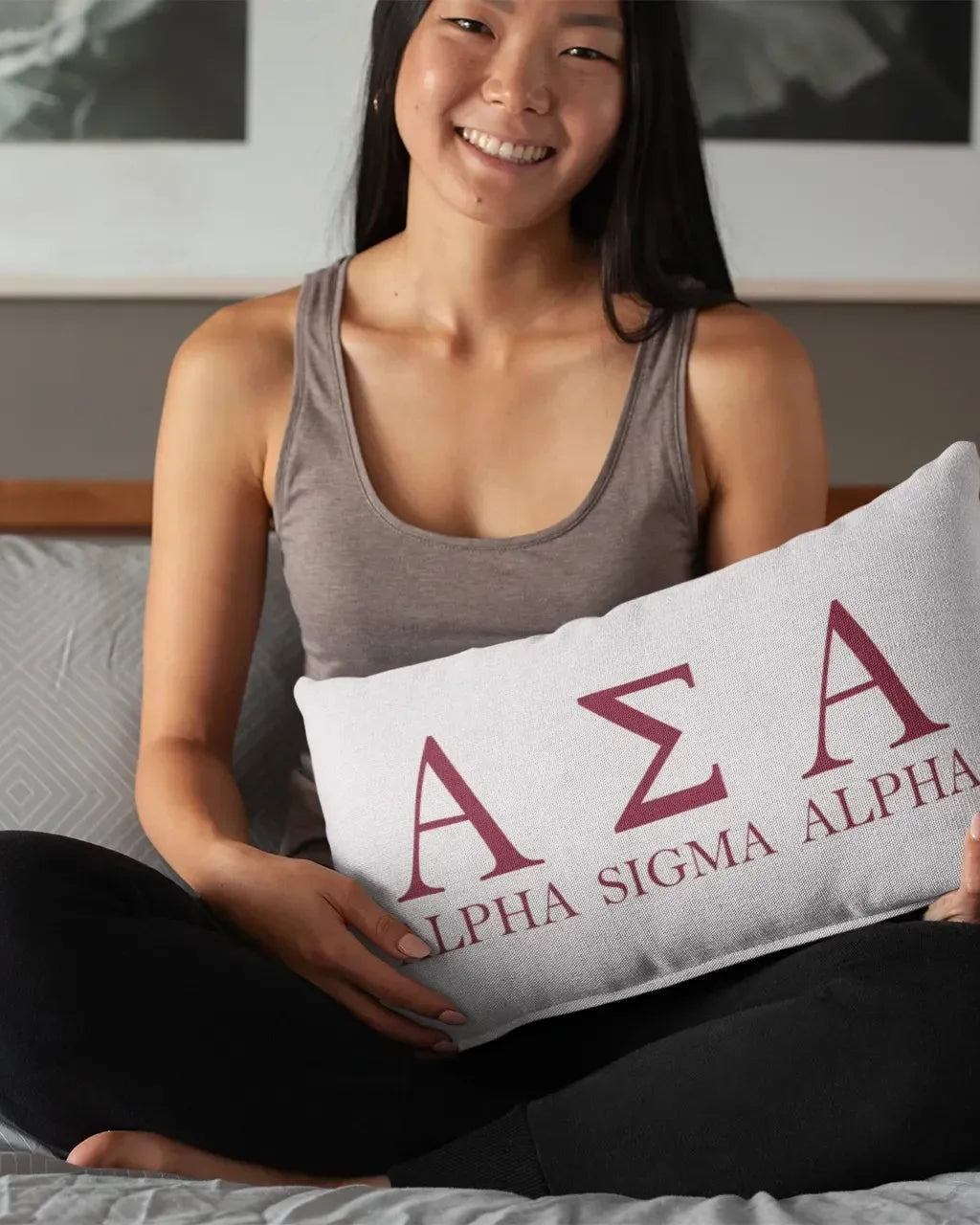 Alpha Sigma Alpha Traditional Lumbar Throw Pillow Cover Pillow Covers
