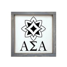 Alpha Sigma Alpha 12x12 Wood Framed Sign - Logomark Black Weathered Gray Wall Art & Signs