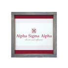 Alpha Sigma Alpha 12x12 Wood Framed Sign - Stripes Weathered Gray Wall Art & Signs