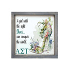 Alpha Sigma Tau 12x12 Wood Framed Sign - The Right Shoes Weathered Gray Wall Art & Signs