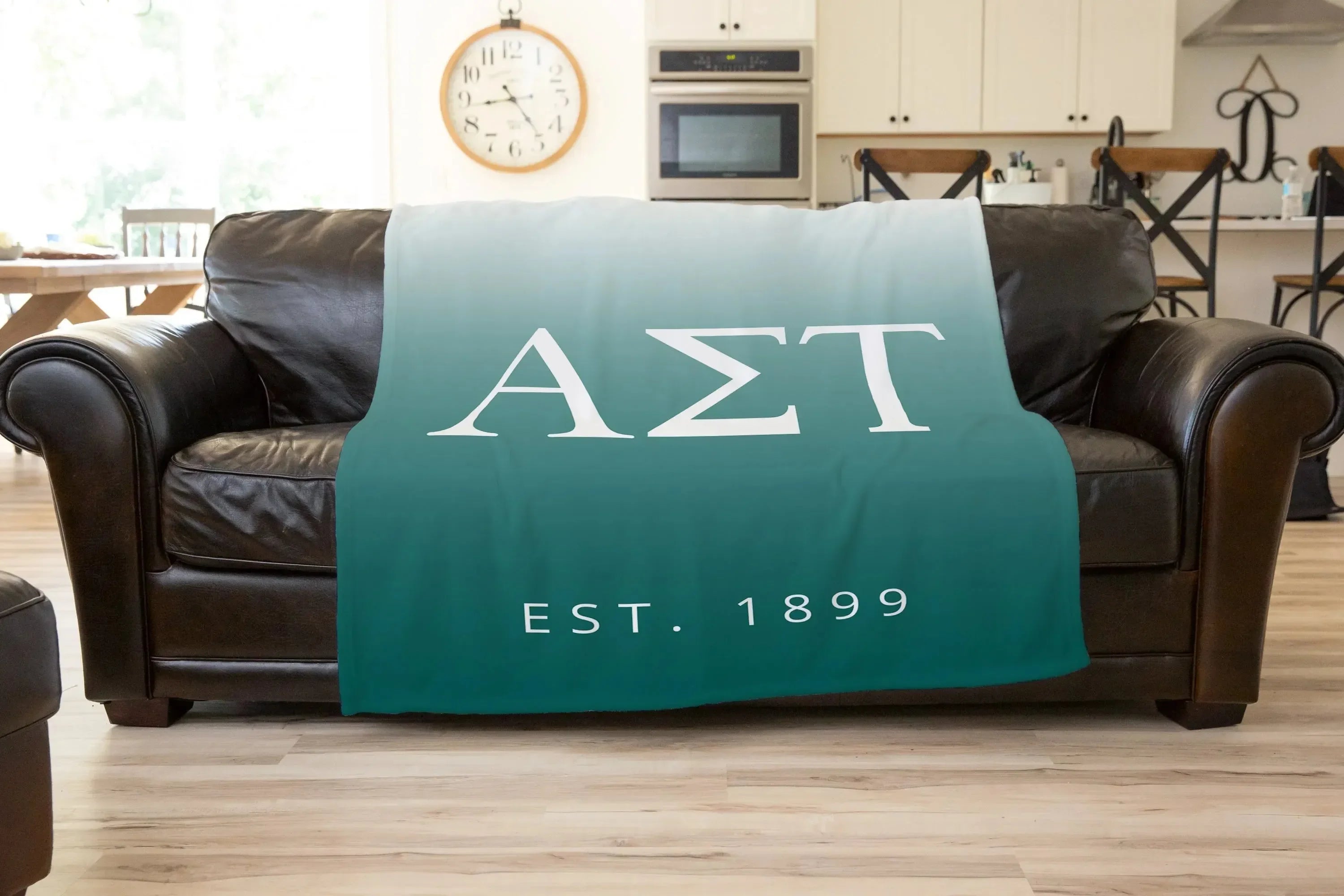 Alpha Sigma Tau XL 60x80 Sherpa Throw Blanket - Gradient Throw Blankets