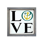 Alpha Sigma Tau 12x12 Wood Framed Sign - LOVE Anchor Mark Weathered Gray Wall Art & Signs