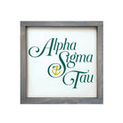 Alpha Sigma Tau 12x12 Traditional Wood Framed Sign Weathered Gray Wall Art & Signs