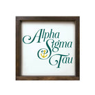 Alpha Sigma Tau 12x12 Traditional Wood Framed Sign Walnut Stain Wall Art & Signs