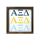 Alpha Xi Delta 12x12 Wood Framed Sign - Greek Letters Walnut Stain Wall Art & Signs