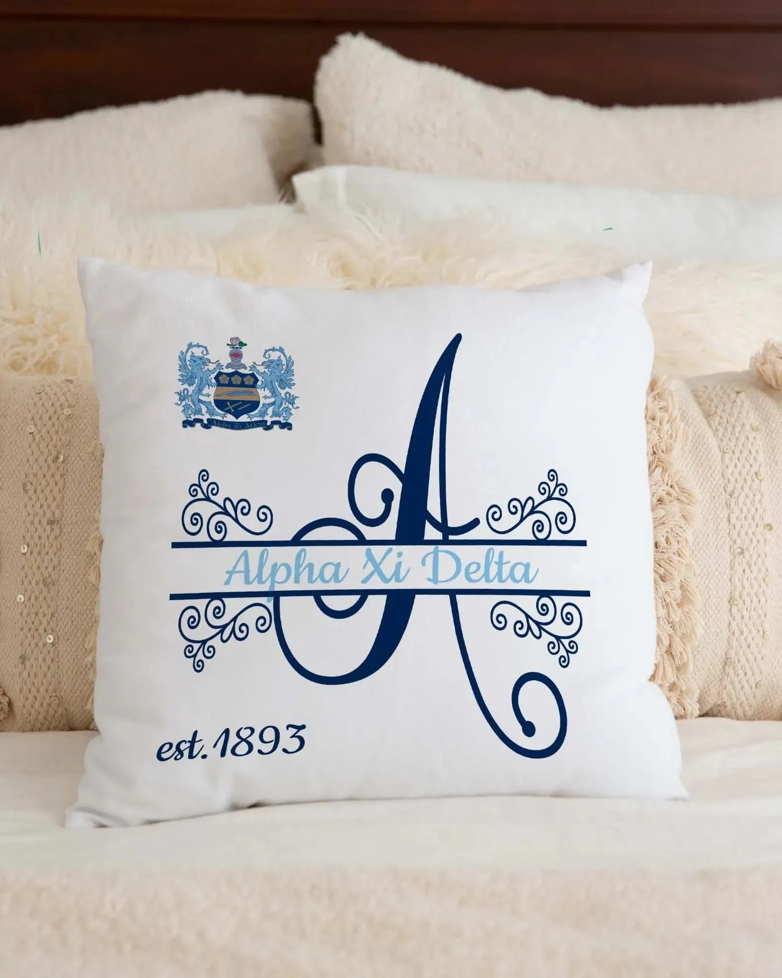 Alpha Xi Delta 18" Monogram Throw Pillow Cover Pillow Covers