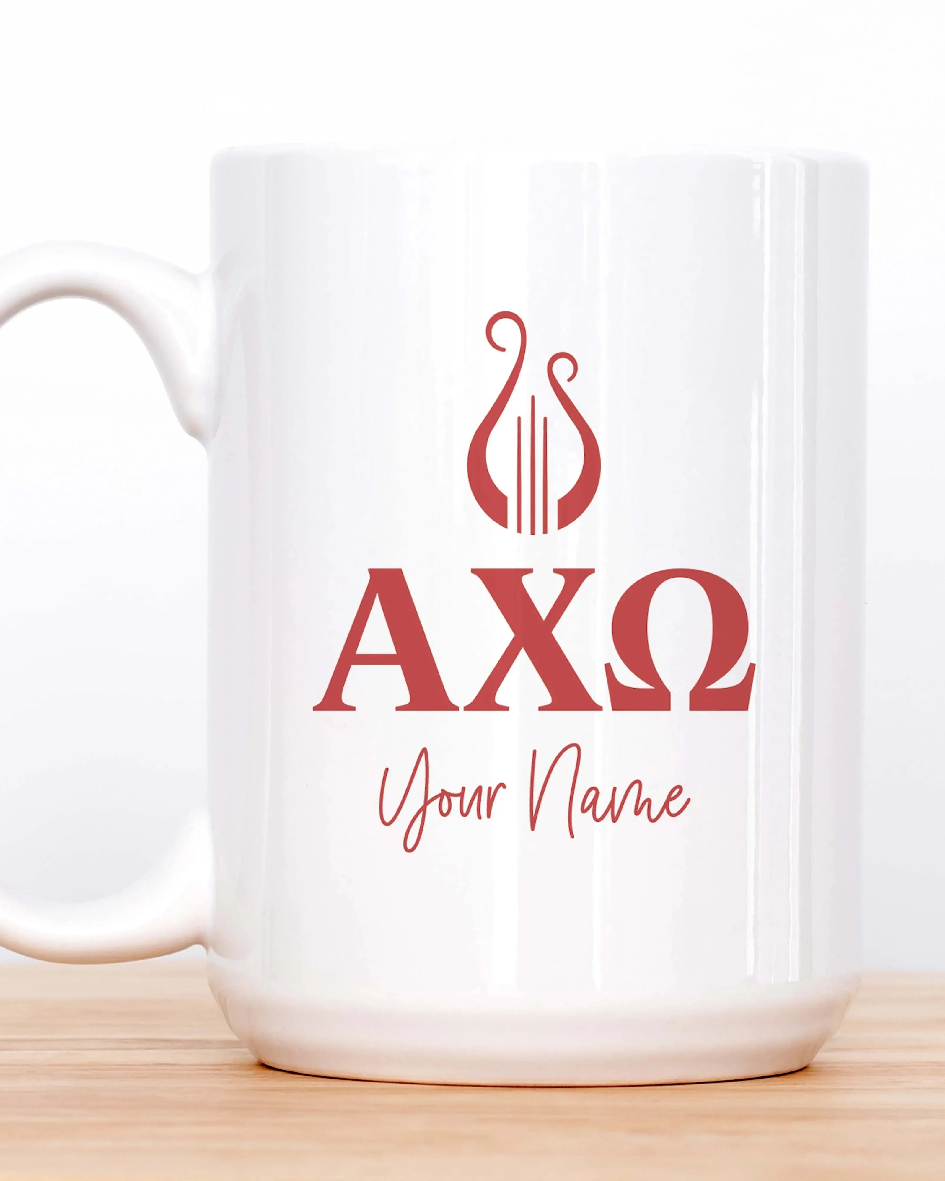 Alpha Chi Omega Personalized Mug Deluxe 15 oz. - Greek Letters Drinkware