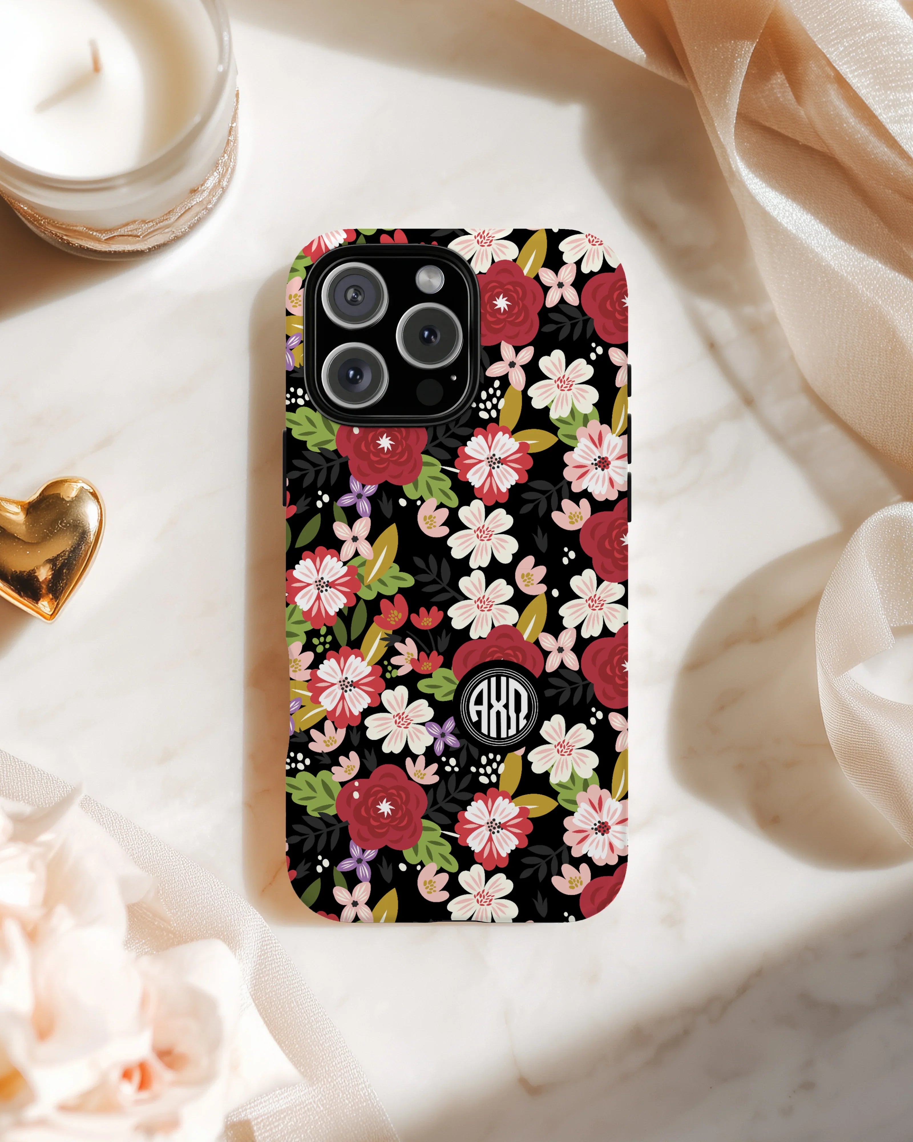 Alpha Chi Omega iPhone Mobile Phone Case - Modern Floral