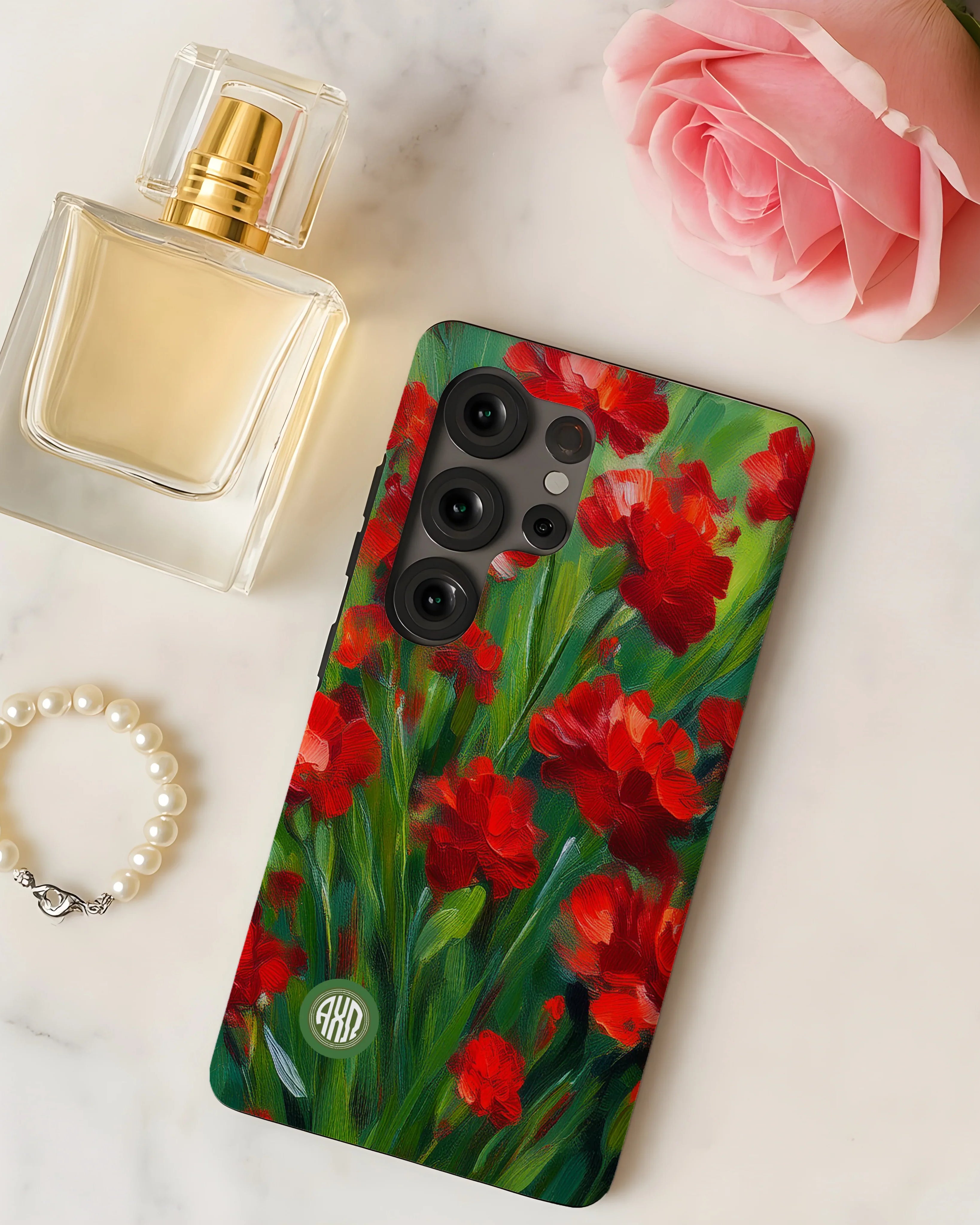 Alpha Chi Omega Samsung Galaxy Mobile Phone Case - Bold Carnations