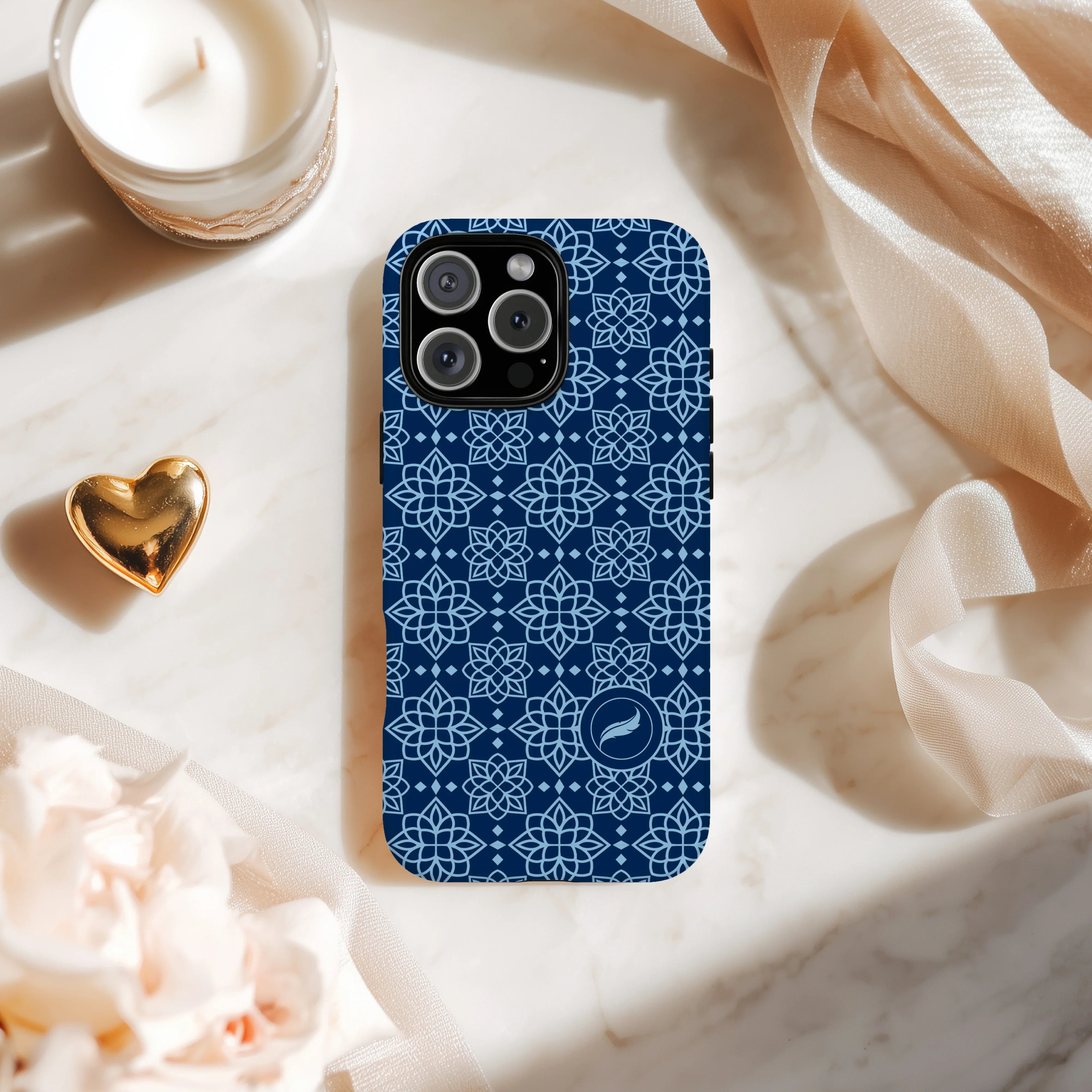 Alpha Xi Delta iPhone Mobile Phone Case Blue Ornate | AXiD Gifts