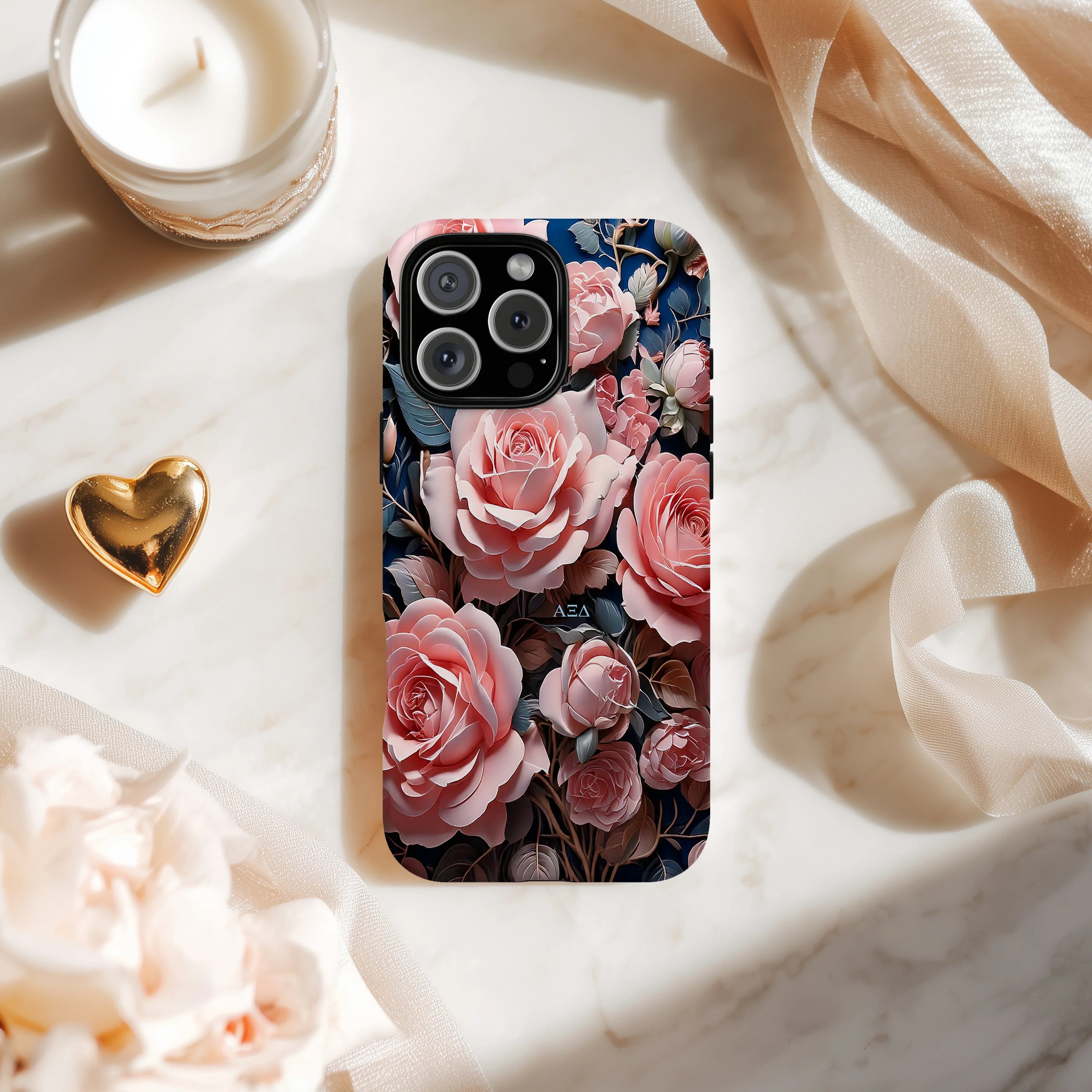 Alpha Xi Delta iPhone Mobile Phone Case - Pink Roses | AXiD Gifts
