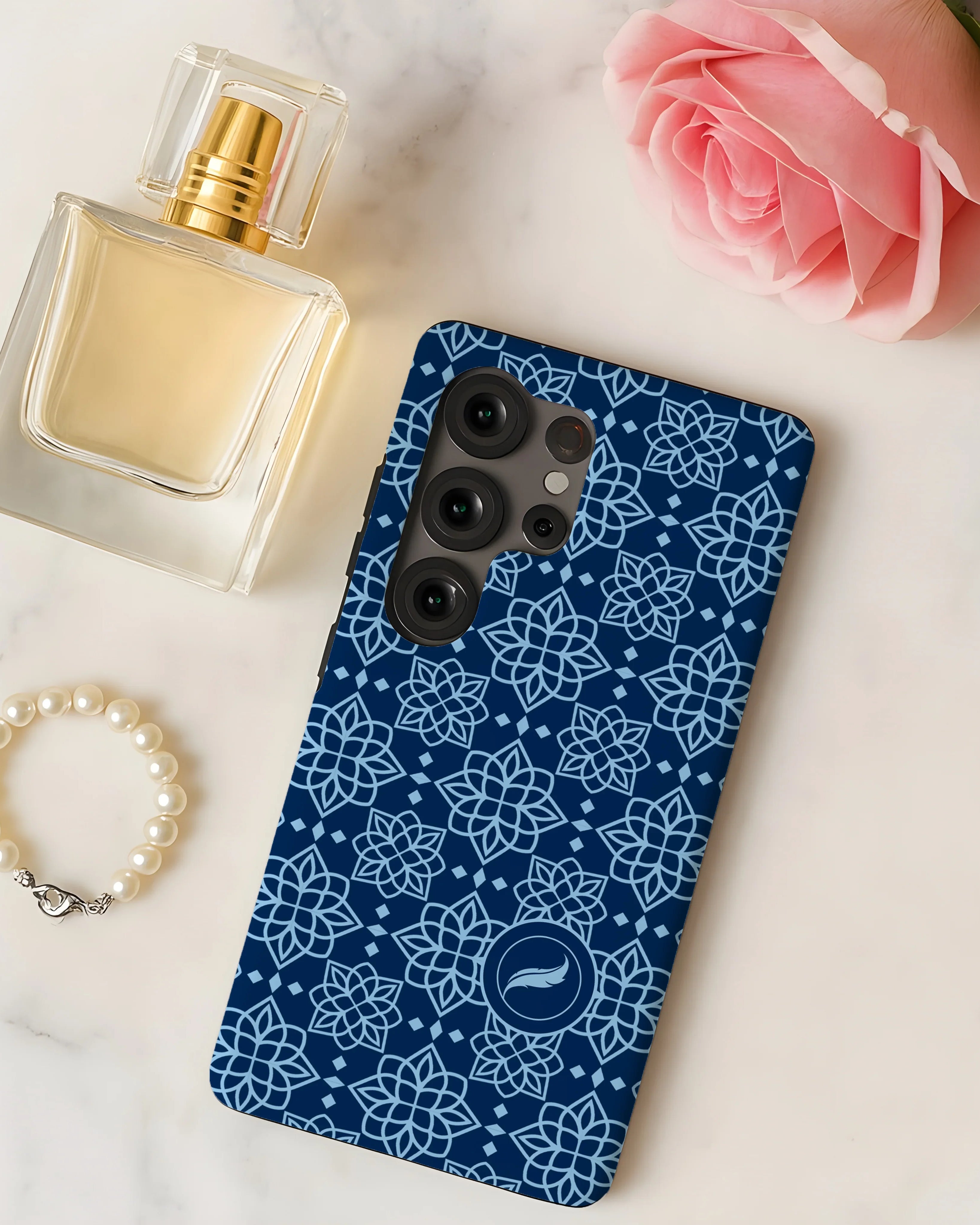 Alpha Xi Delta Samsung Galaxy Mobile Phone Case - Blue Ornate | AXiD Gifts