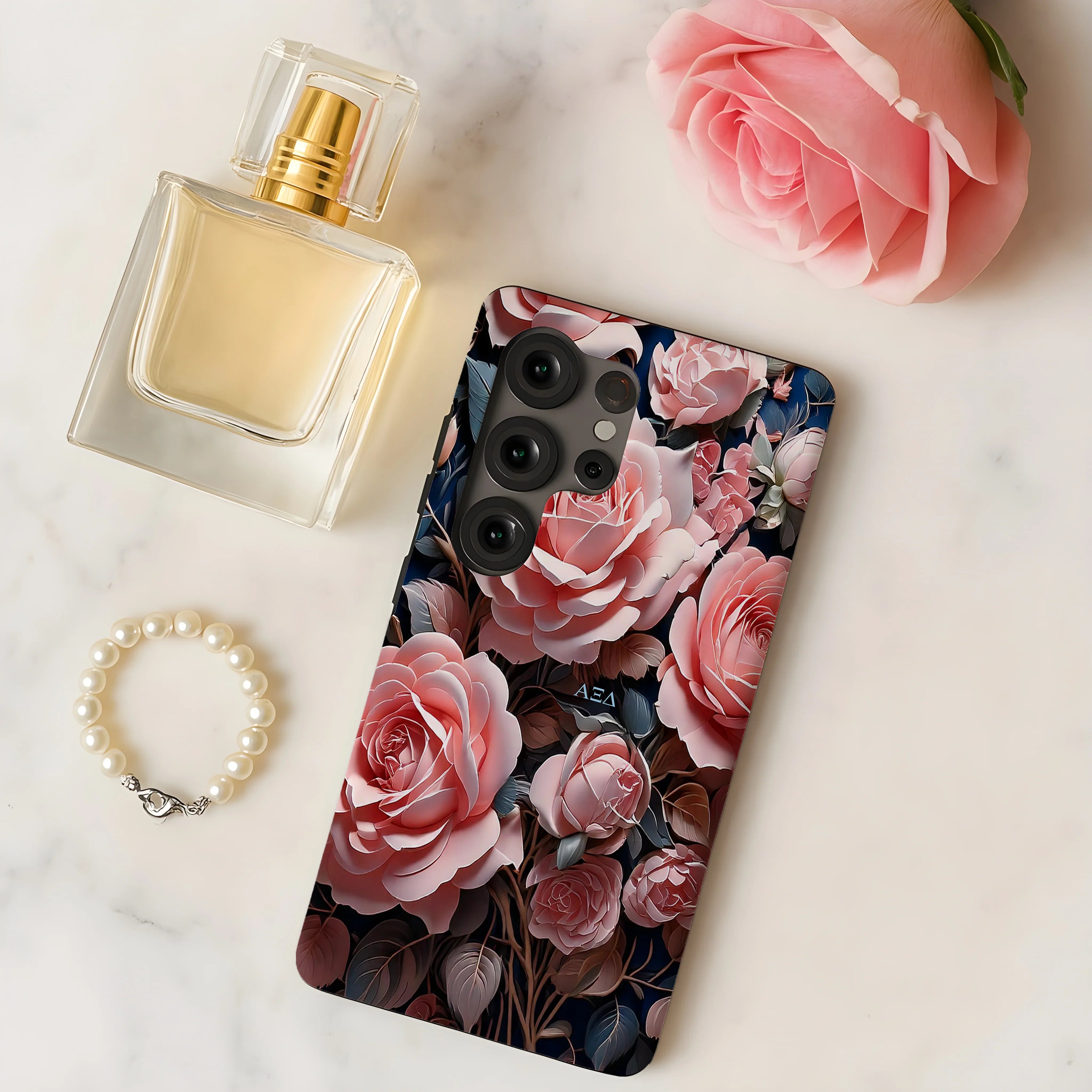 Alpha Xi Delta Samsung Galaxy Mobile Phone Case - Pink Roses | AXiD Gifts