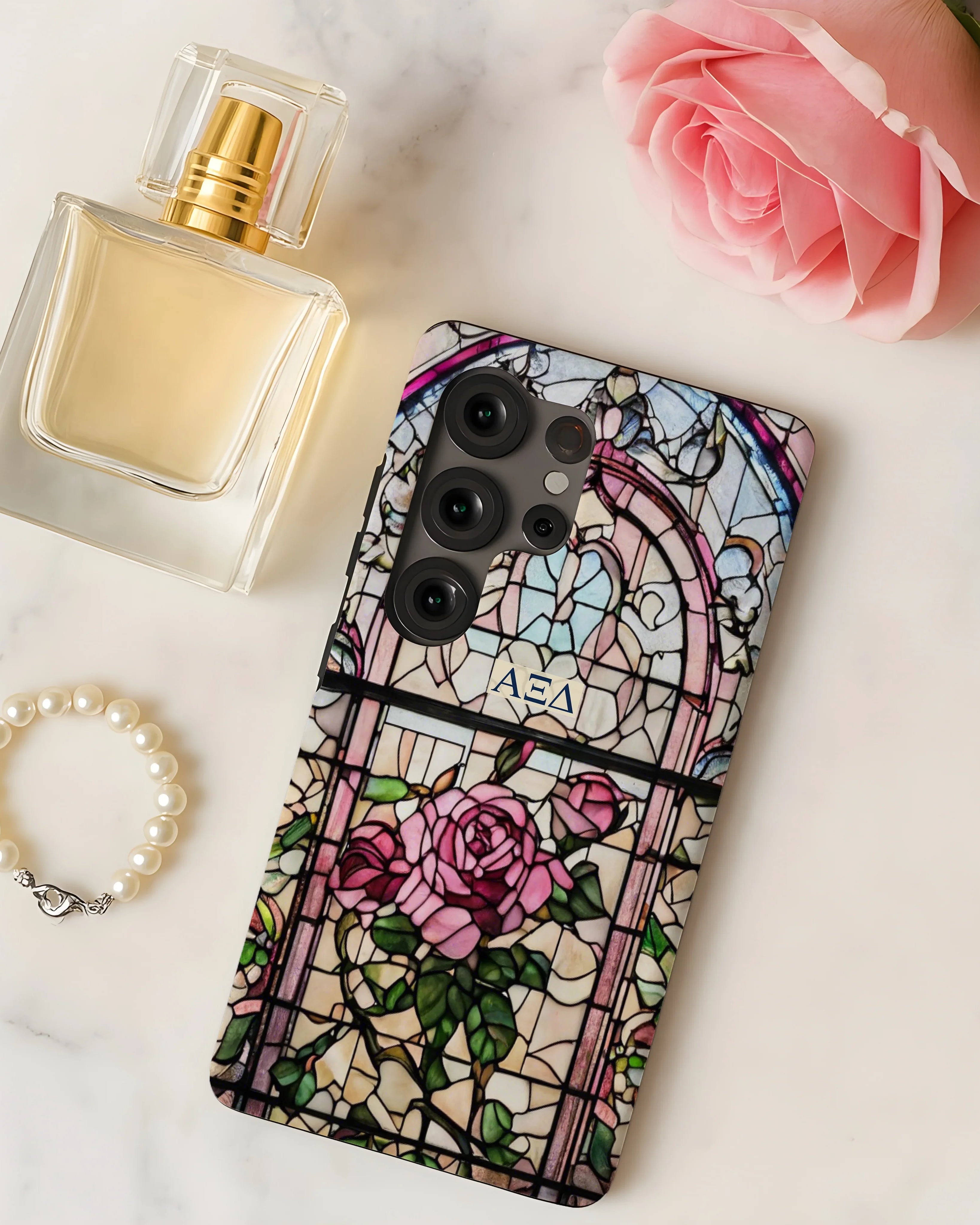 Alpha Xi Delta Samsung Galaxy Mobile Phone Case - Stained Glass