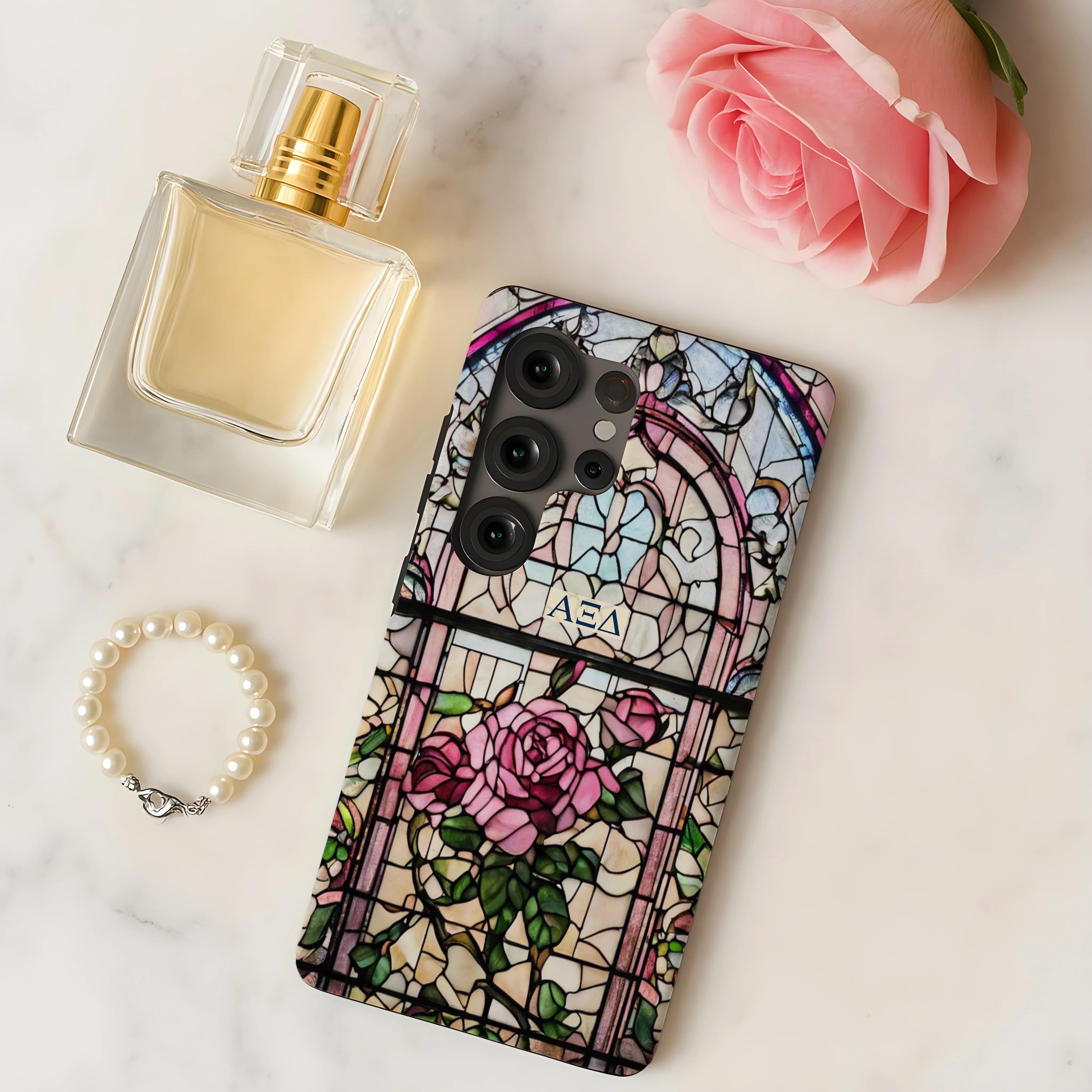 Alpha Xi Delta Samsung Galaxy Mobile Phone Case - Stained Glass