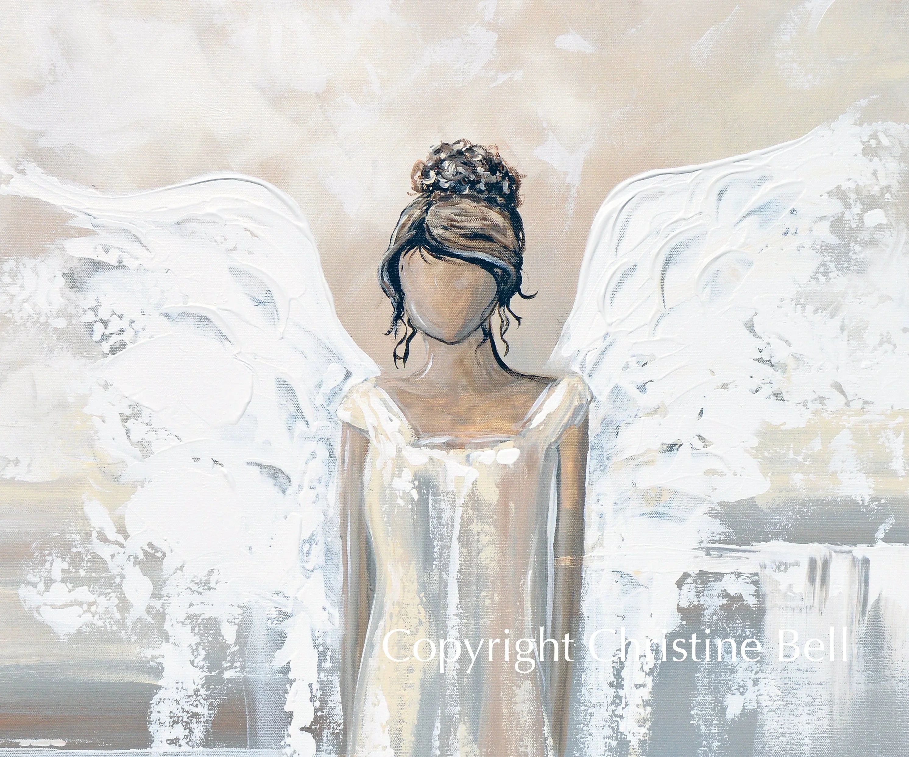 Abstract Angel Painting Elegant Guardian Angel "GICLEE PRINT Wall Art
