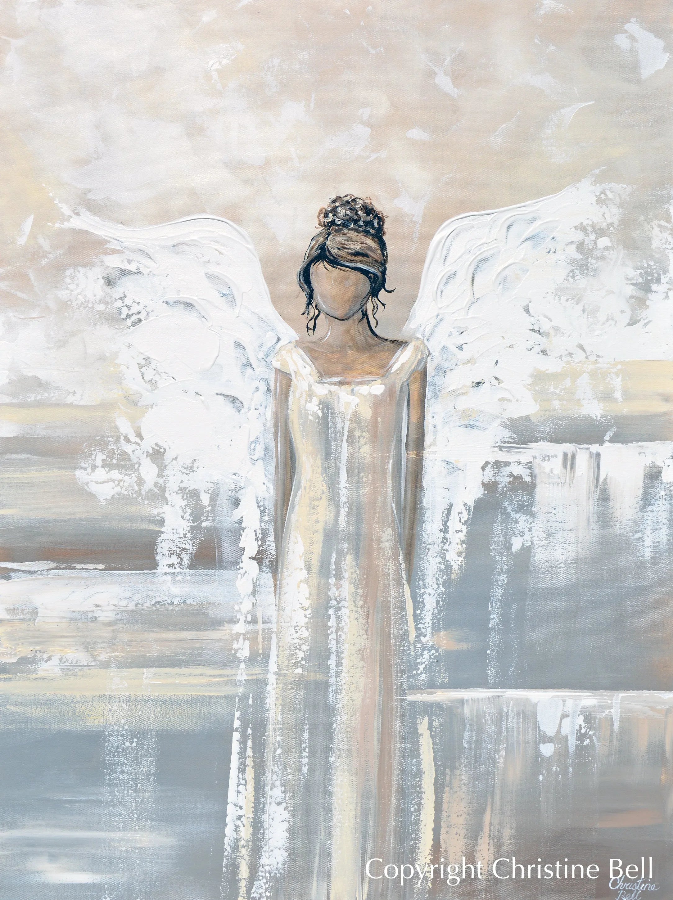 Abstract Angel Painting Elegant Guardian Angel "GICLEE PRINT Wall Art