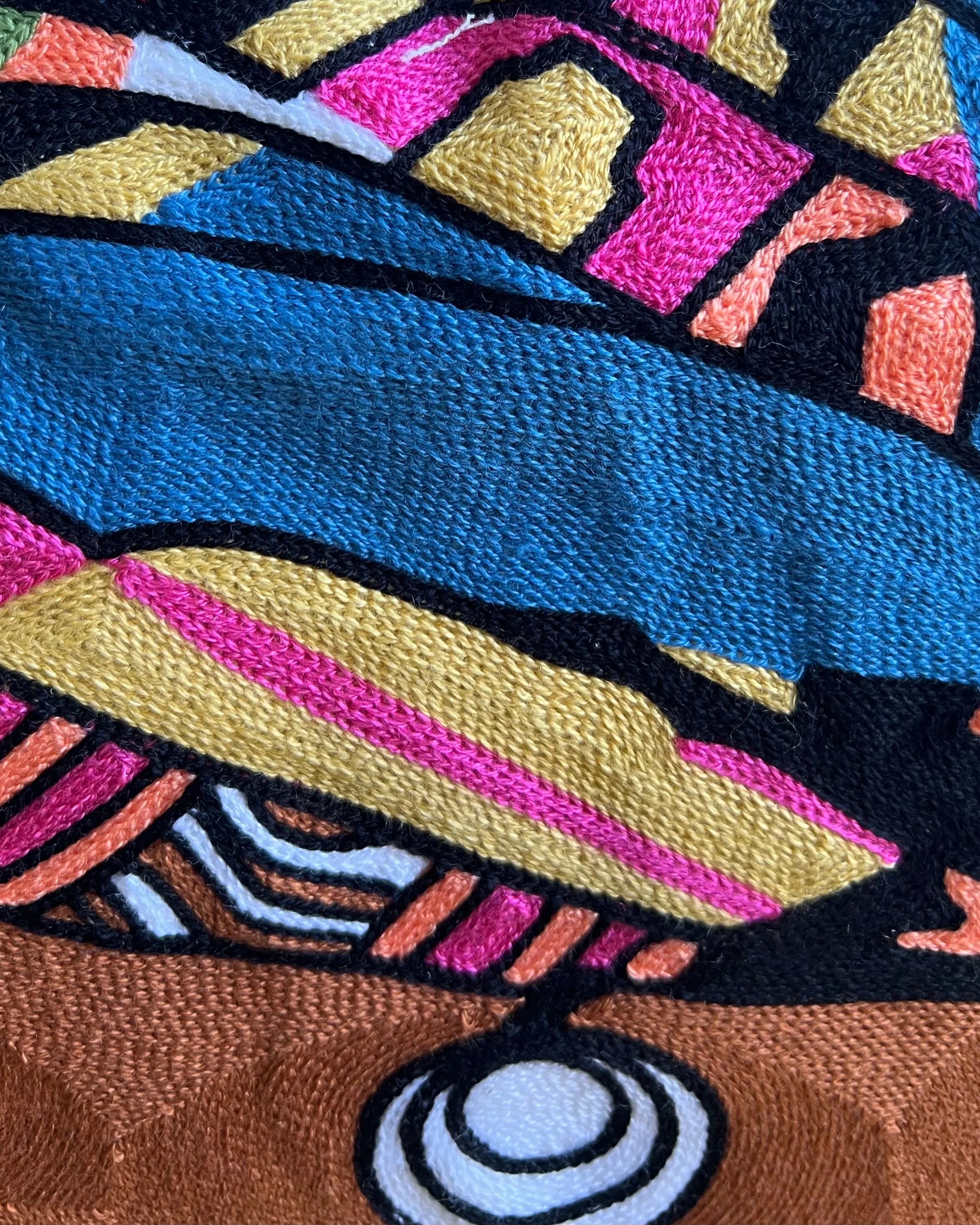 African Queen Embroidered Pillow Cover | Cultural Dorm Decor