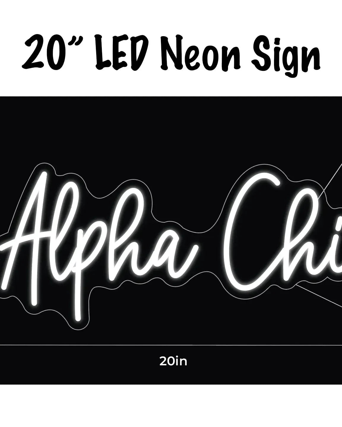 Alpha Chi Omega LED Neon Script Sign w/ Dimmer Neon Signs