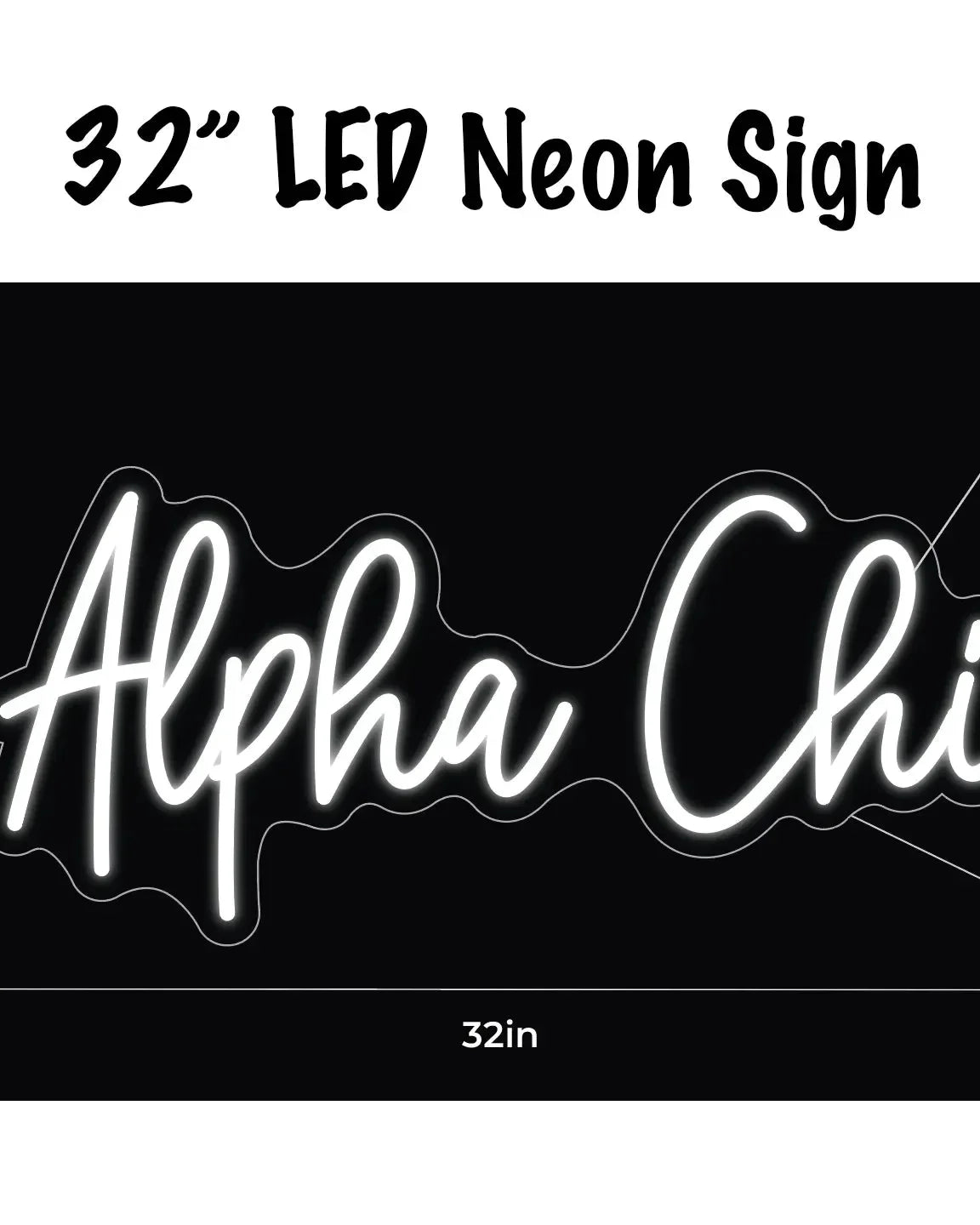 Alpha Chi Omega LED Neon Script Sign w/ Dimmer Neon Signs