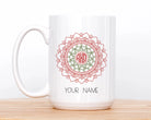 Alpha Chi Omega Personalized Mug Deluxe 15 oz. - Mandala Monogram Drinkware