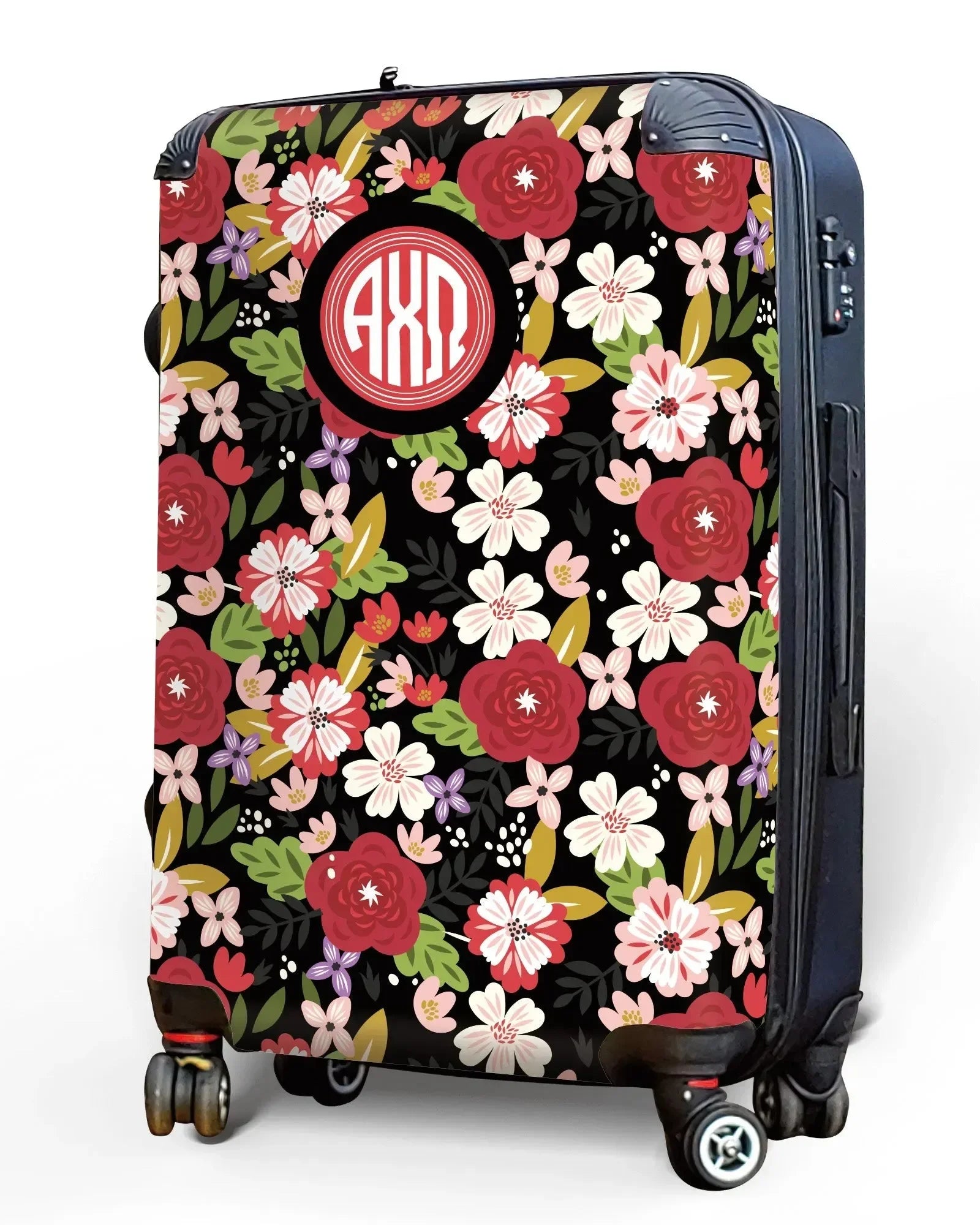 Alpha Chi Omega Carry-on Suitcase - Modern Floral Suitcases