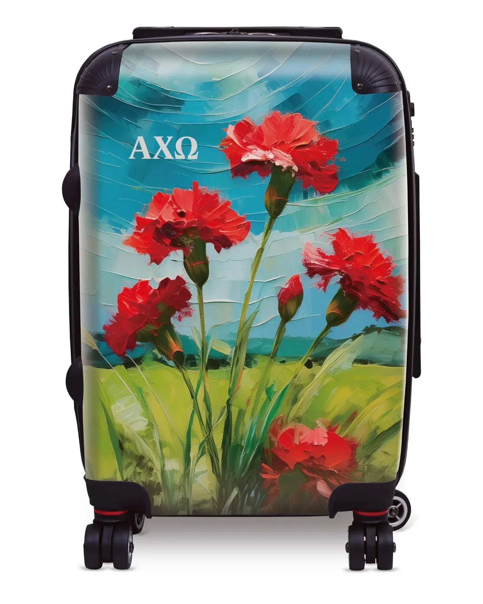Alpha Chi Omega Carry-on Suitcase - Bold Carnations Suitcases