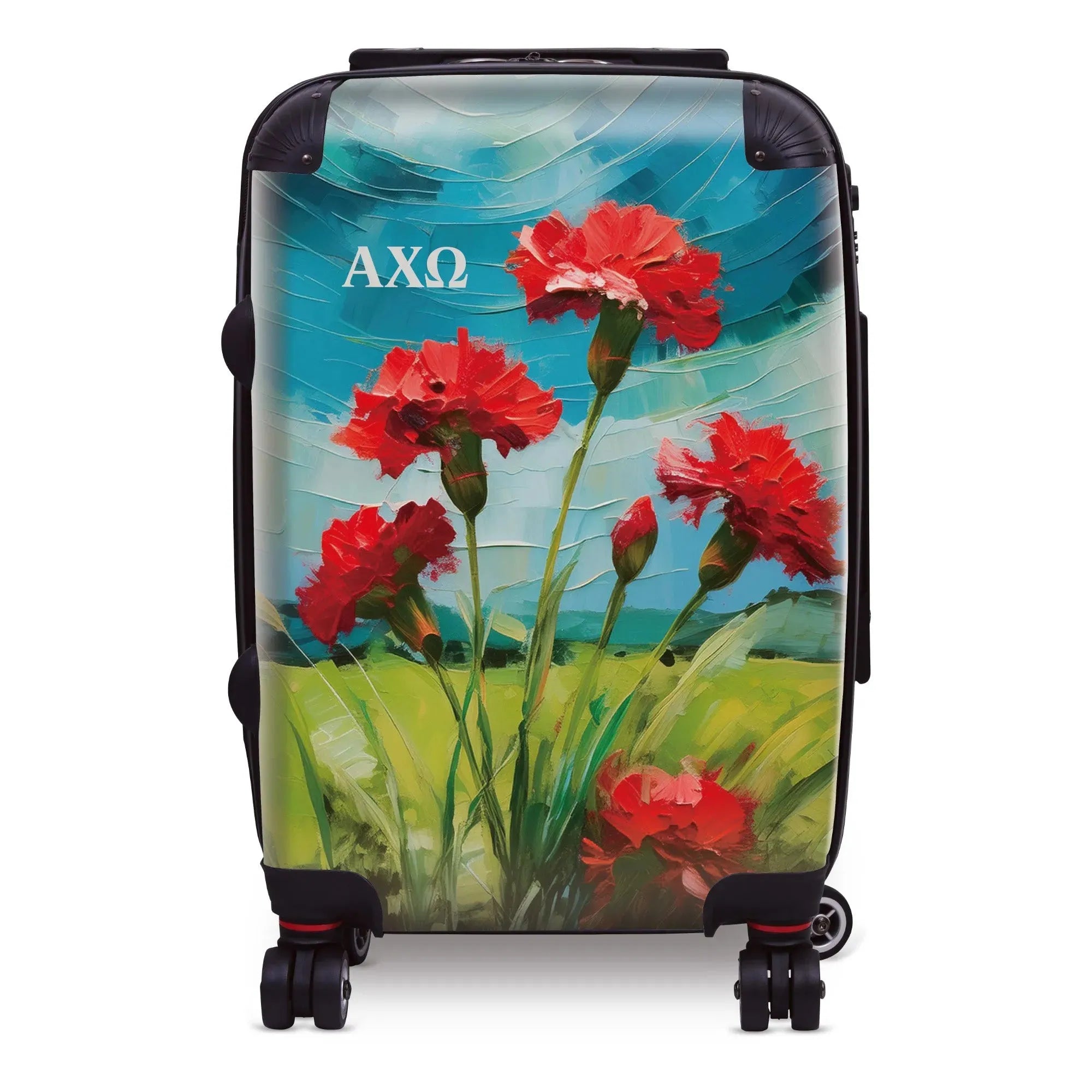 Alpha Chi Omega Carry-on Suitcase - Bold Carnations Suitcases