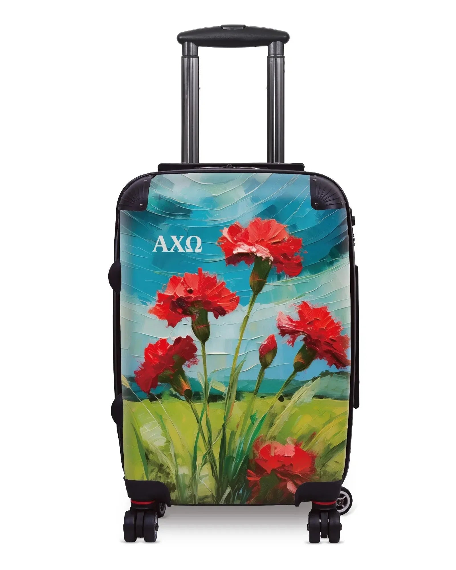 Alpha Chi Omega Carry-on Suitcase - Bold Carnations Suitcases
