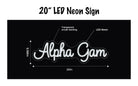 Alpha Gamma Delta LED Neon Script Sign w/ Dimmer Neon Signs