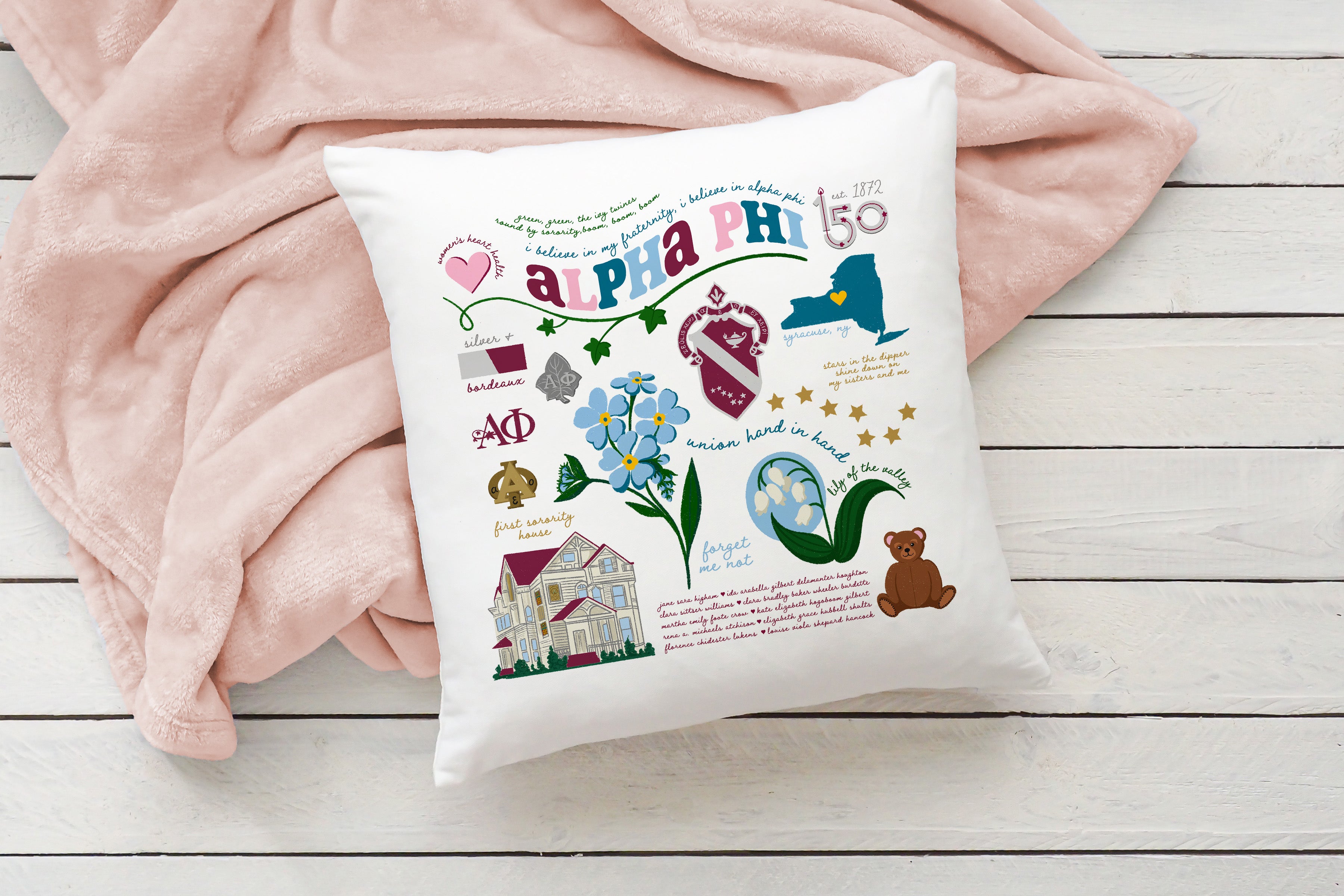 Alpha Phi 150th Anniversary Pillow Cover Pillow Covers